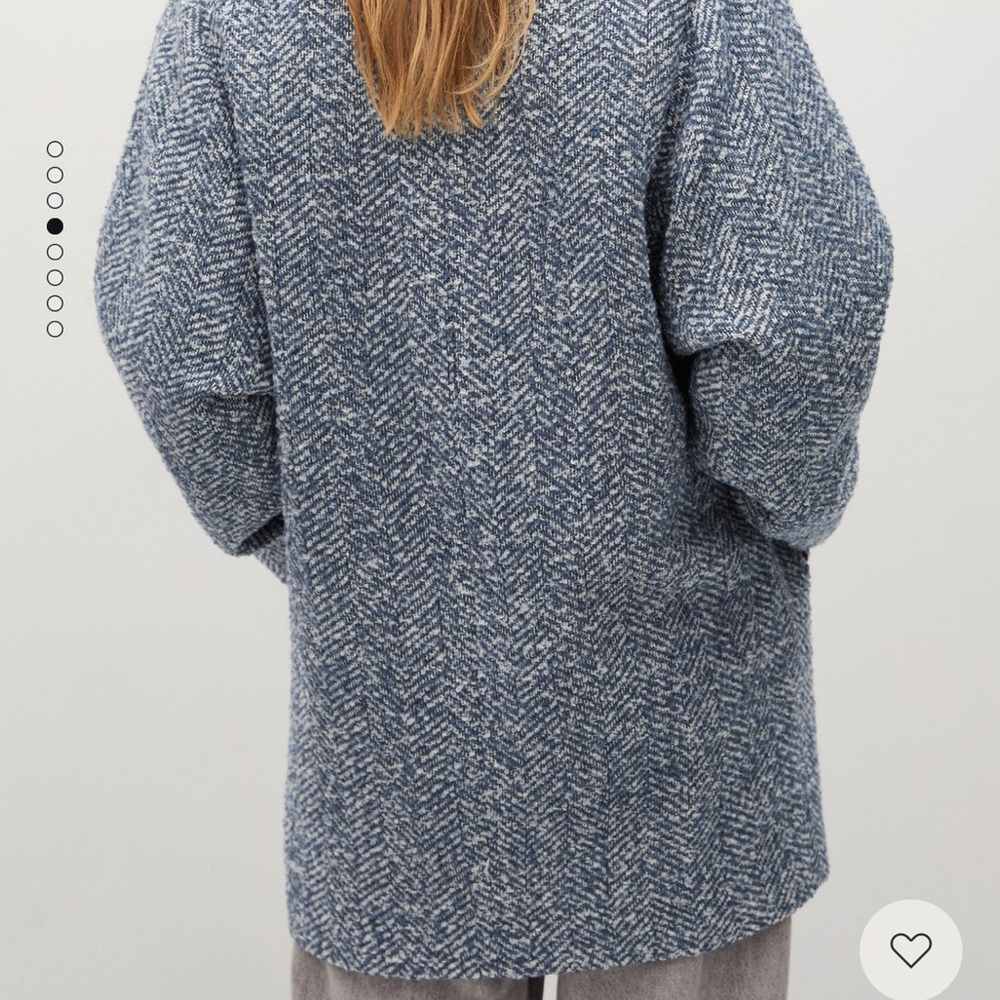 Mango Blue Herringbone Coat - Picture 2 of 7